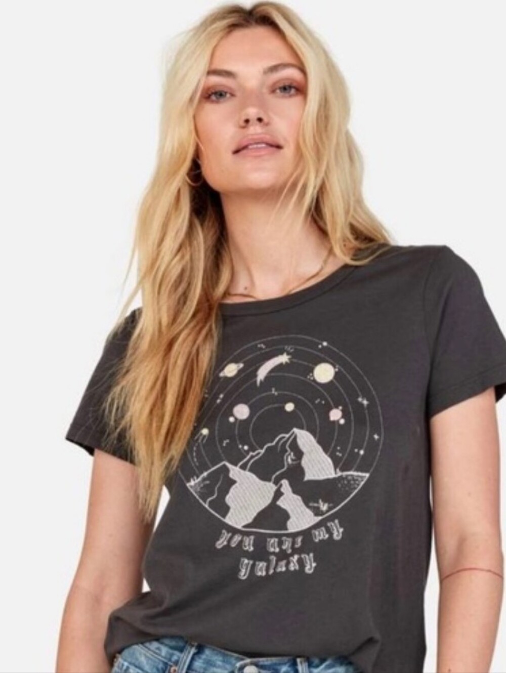 MATE the Label Organic Cotton Galaxy Graphic Tee Women's Size XS (0-2)